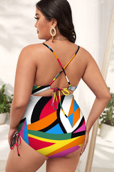 (XL-4XL) Floral Print Cutout One Piece Swimsuit | Dress In Beauty